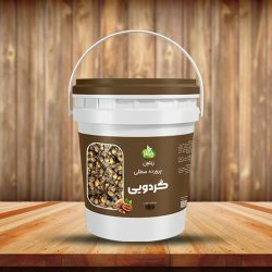 Processed Olives (Marinated Olives) With Walnuts in Plastic Bucket (Zeytoon Parvardeh)